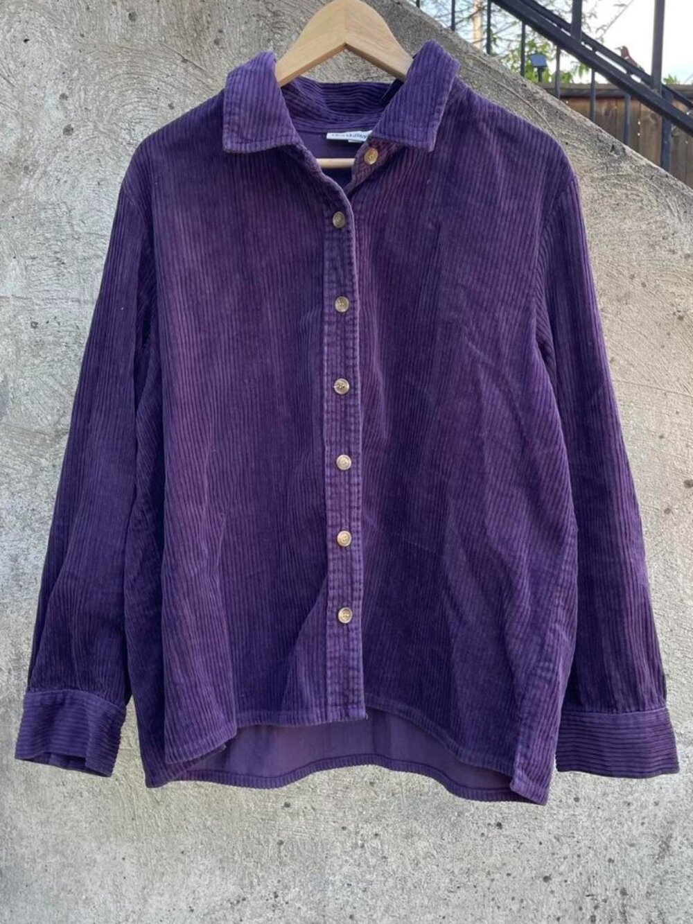 North Style purple corduroy button up shirt size XL